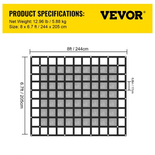 Cargo Net with Mesh 8 x 67 Cargo Net for Pickup Truck Bed Heavy Duty