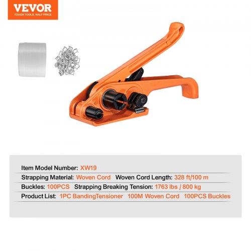 Banding Strapping Kit with Strapping Tensioner Tool 328 ft Length Woven