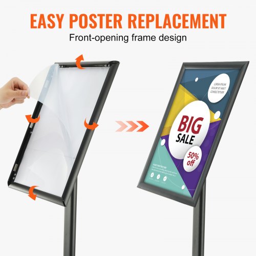 Pedestal Sign Holder 11 x 17 Inch Vertical and Horizontal Adjustable Poster