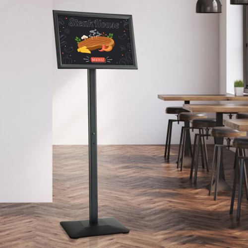 Pedestal Sign Holder 11 x 17 Inch Vertical and Horizontal Adjustable Poster