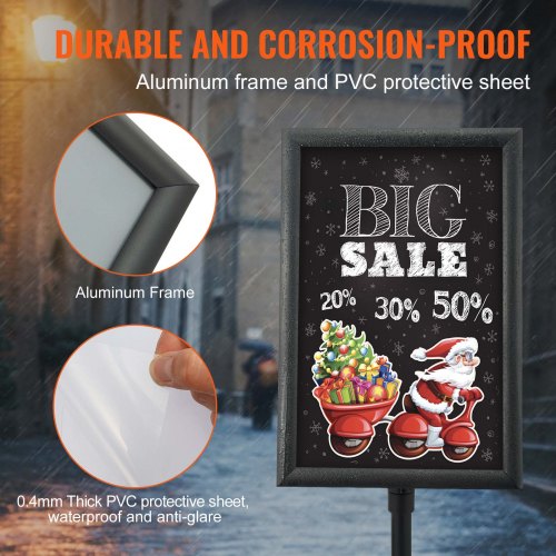 Pedestal Sign Holder 11 x 17 Inch Vertical and Horizontal Adjustable Poster