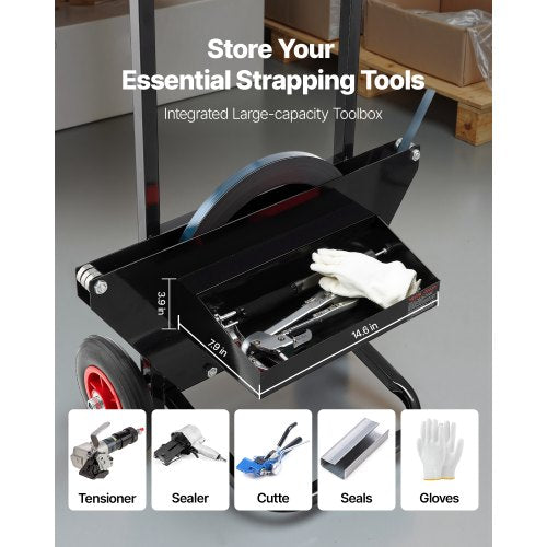 Banding Strapping Cart Fit for Steel Strapping Coils with 23.6 inches Core