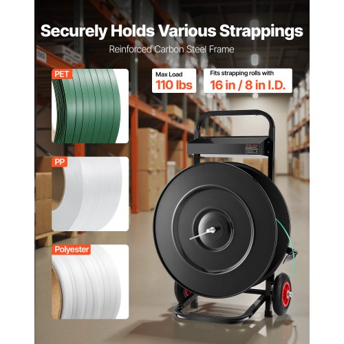 Banding Strapping Cart Fit for PETPPPolyester Strapping Coils with 8 or 16
