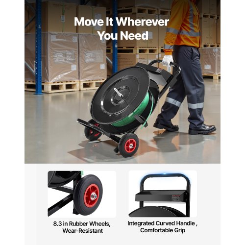 Banding Strapping Cart Fit for PETPPPolyester Strapping Coils with 8 or 16