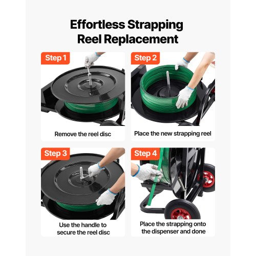 Banding Strapping Cart Fit for PETPPPolyester Strapping Coils with 8 or 16