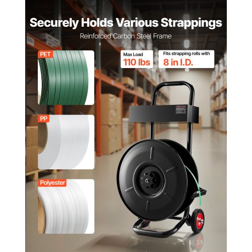 Banding Strapping Cart Fit for PET PP Polyester Strapping Coils with 8