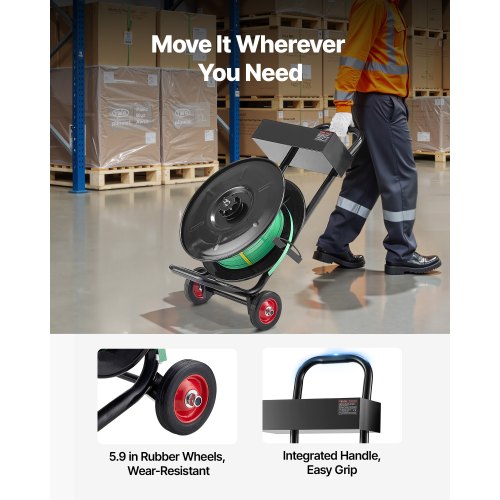 Banding Strapping Cart Fit for PET PP Polyester Strapping Coils with 8