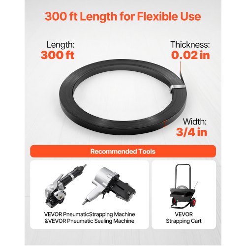 Steel Strapping Coil 34 in x 002 in x 300 ft Metal Strapping Banding