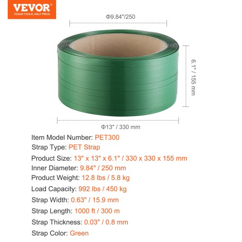 Packaging Polyester PET Strapping Roll 1000 Length x 063 Width x 003