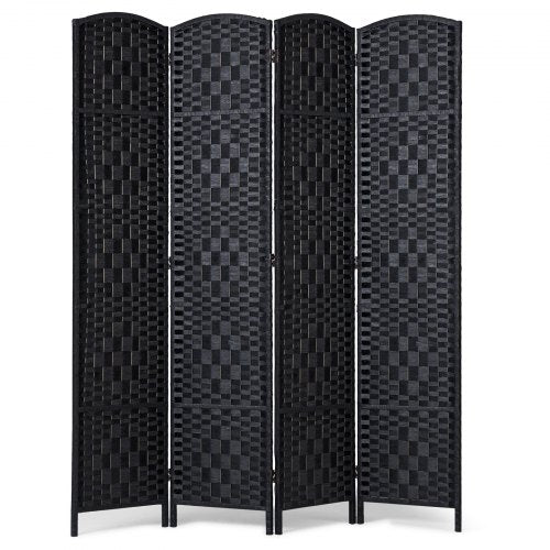 4 Panel Room Divider HandWoven Folding Privacy Screens with Hinges