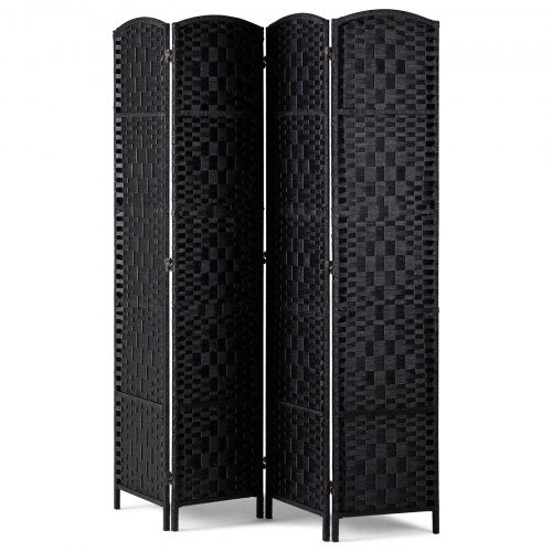 4 Panel Room Divider HandWoven Folding Privacy Screens with Hinges