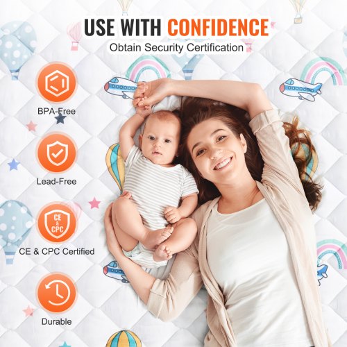 Baby Play Mat 59x79 Baby Crawling Mat NonSlip OnePiece Soft Baby