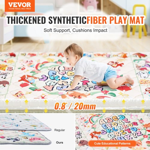 Baby Play Mat 59x71 Baby Crawling Mat NonSlip OnePiece Thickened
