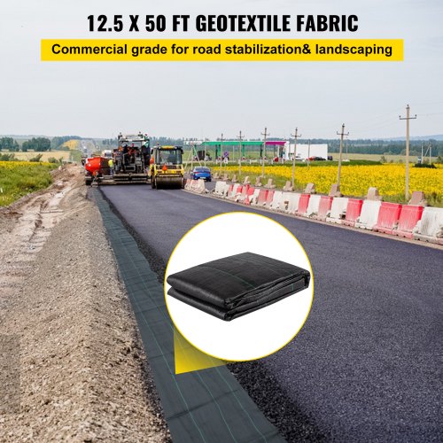 Geotextile Fabric 125 x 50 ft 35oz Woven PP Driveway Drain Cloth with 600lbs