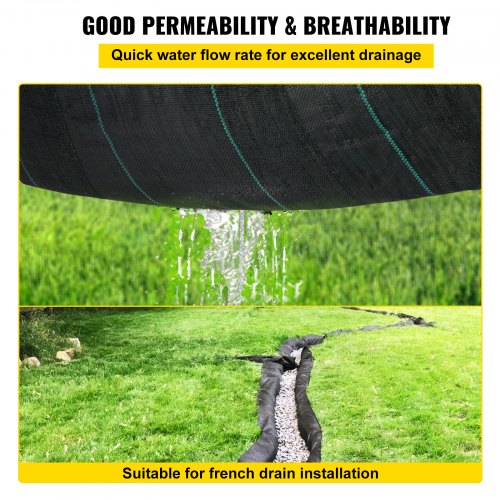 Geotextile Fabric 125 x 50 ft 35oz Woven PP Driveway Drain Cloth with 600lbs
