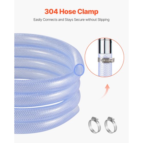 Braided Clear Vinyl Tubing 34 ID x 1920 OD 10FT Plastic PVC Tubing