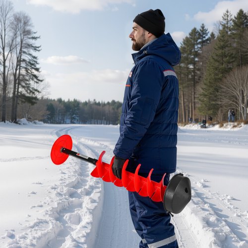 Ice Auger Drill Bit 8In Diameter 41In Length Cordless Nylon Fishing Augers