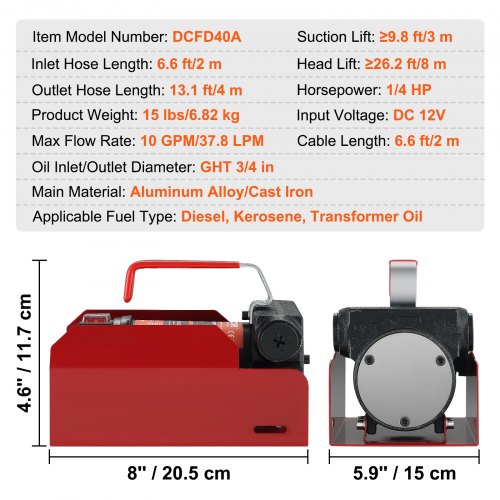 Diesel Fuel Transfer Pump Kit10 GPM 12V DC Portable Electric SelfPriming
