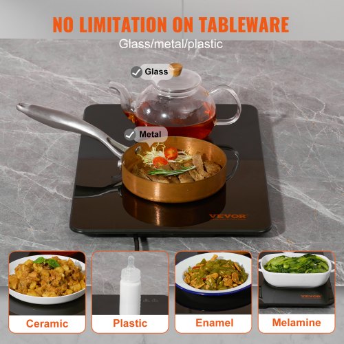 Electric Warming Tray 165 x 11 Portable Tempered Glass Heating Tray
