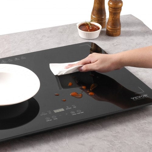 Electric Warming Tray Buffet Food Warming w Temp Control Tempered Glass – 17 L