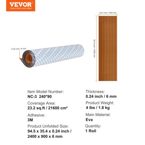 Boat Flooring EVA Foam Boat Decking 945 x 354 NonSlip SelfAdhesive