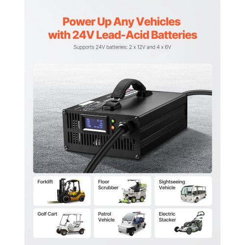 Forklift Battery Charger 24V 30A Smart FullyAutomatic LeadAcid Battery