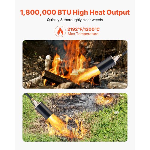 Propane Torch Weed Burner High Output 1800000 BTU with 10 ft Hose Heavy