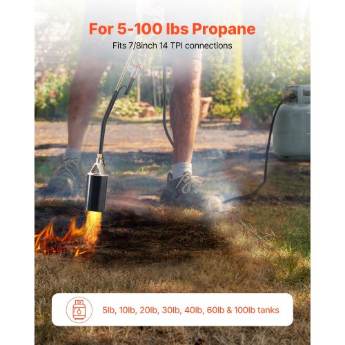 Propane Torch Weed Burner High Output 1800000 BTU with 10 ft Hose Heavy