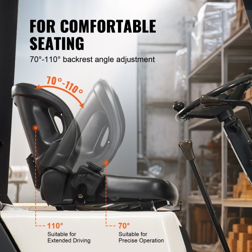 Universal Forklift SeatTractor Seat with Adjustable Angle Back Micro