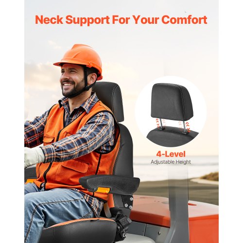 Universal Forklift Seat Tractor Seat with Adjustable Back Armrest