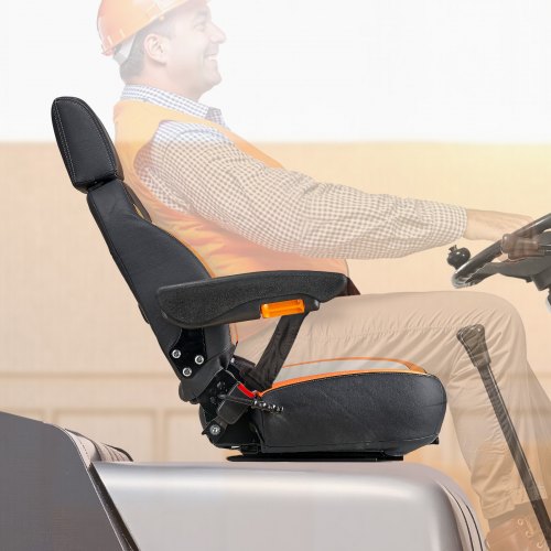 Universal Forklift Seat Tractor Seat with Adjustable Back Armrest