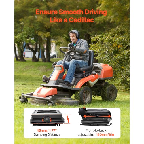Universal Seat Suspension Kit with Slider Track Dustcover Fits Lawn Mower
