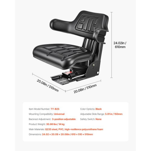 Universal Forklift Seat Wrap Around Universal Tractor Seat with Micro