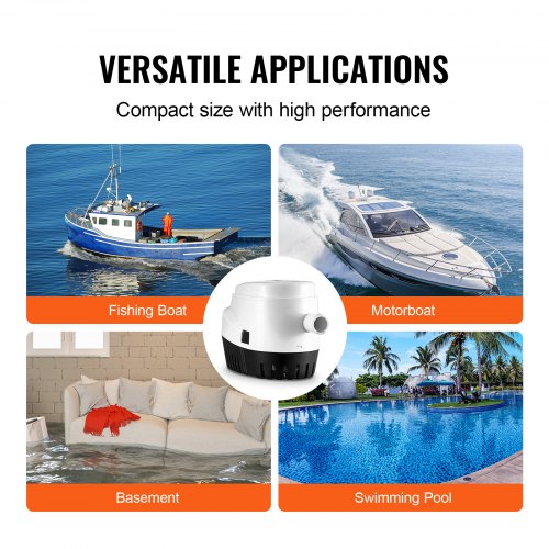 Bilge Pump 750GPH 12V Automatic Submersible Boat Bilge Water Pump with Float