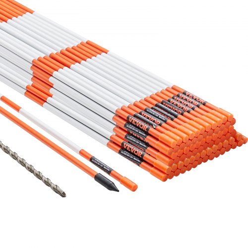 Driveway Markers 100 PCS 48 inch 0.4 inch Diameter Orange Fiberglass
