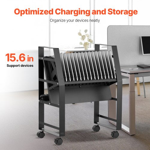 Charging Cart 16 Device Mobile Open Charging Station Up to 15.6 in Screen