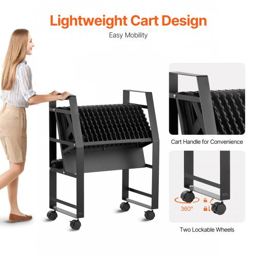 Charging Cart 16 Device Mobile Open Charging Station Up to 15.6 in Screen
