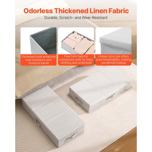 Under Bed Storage with Lids 317 x 159 x 6.1 Inch 48L Large Underbed