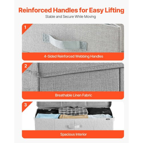 Under Bed Storage with Lids 317 x 159 x 6.1 Inch 48L Large Underbed