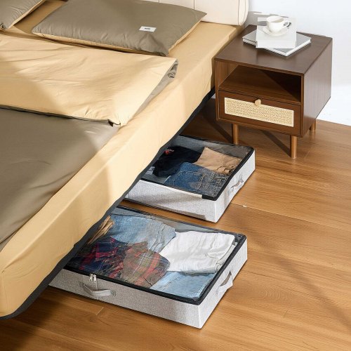 Under Bed Storage with Clear Lids 335 x 169 x 4.7 Inch 45L Large