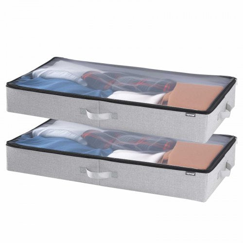 Under Bed Storage with Clear Lids 335 x 169 x 4.7 Inch 45L Large