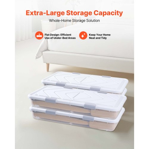 Under Bed Storage with Wheels 31.7 x 15.6 x 6.9 inch Underbed Containers