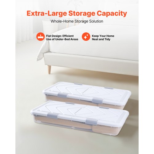 Under Bed Storage with Wheels 39.8 x 20.1 x 5.9 inch Underbed Containers