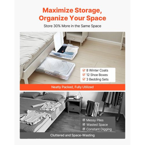 Under Bed Storage with Wheels 39.8 x 20.1 x 5.9 inch Underbed Containers