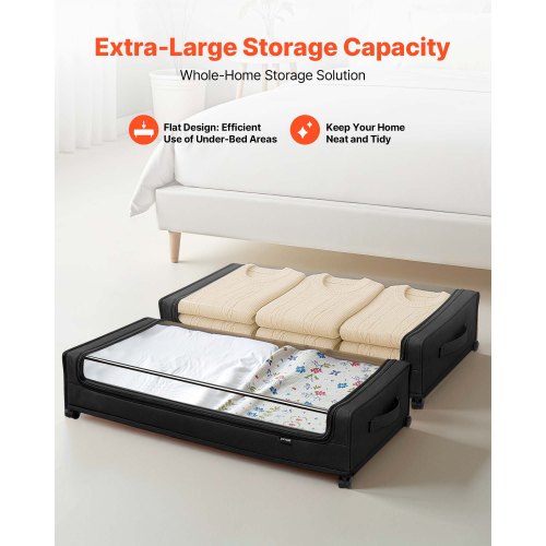 Under Bed Storage with Wheels 30.3 x 18.5 x 6.8 inch Underbed Containers