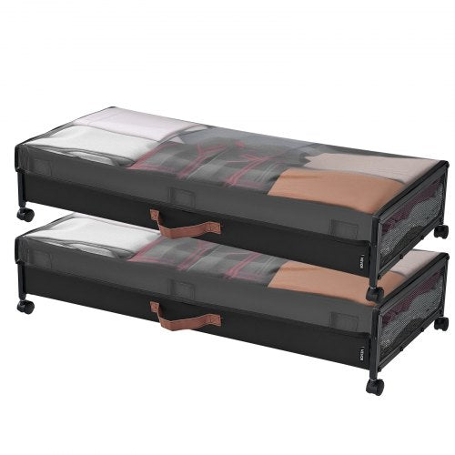 Under Bed Storage with Wheels 360 x 181 x 7.3 inch Underbed Containers