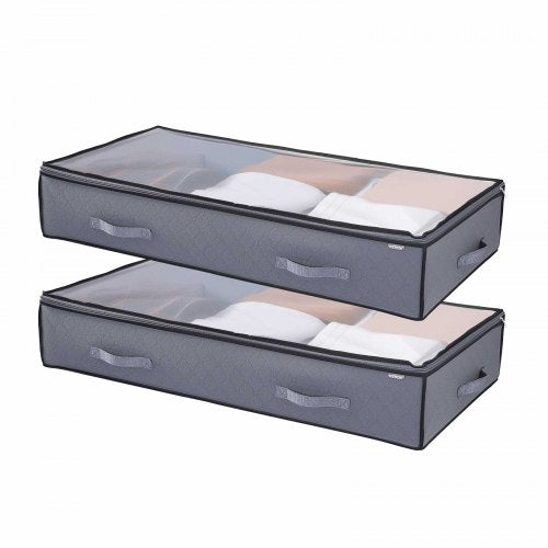 Under Bed Storage with Clear Lids 392 x 197 x 7.1 Inch 90L Large