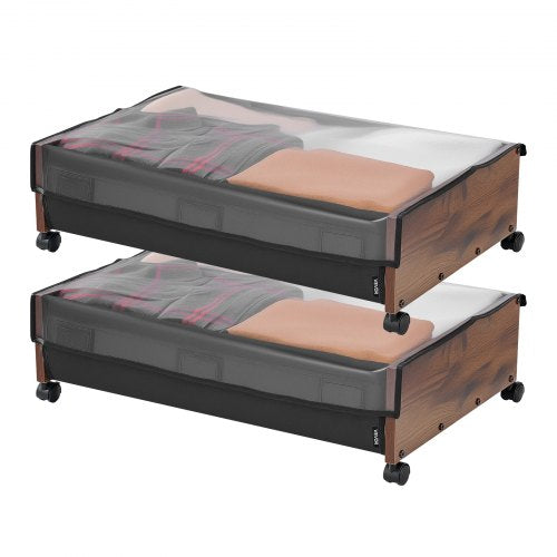Under Bed Storage with Wheels 256 x 181 x 7.1 inch Underbed Containers