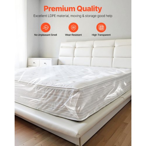 Plastic Mattress Bag 2 Mil Thick Mattress Storage Bag WearResistant