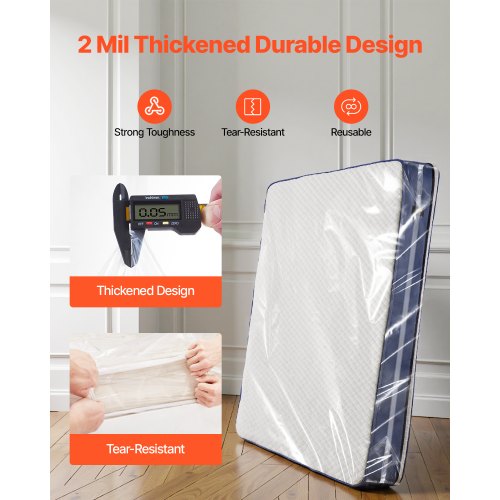 Plastic Mattress Bag 2 Mil Thick Mattress Storage Bag WearResistant